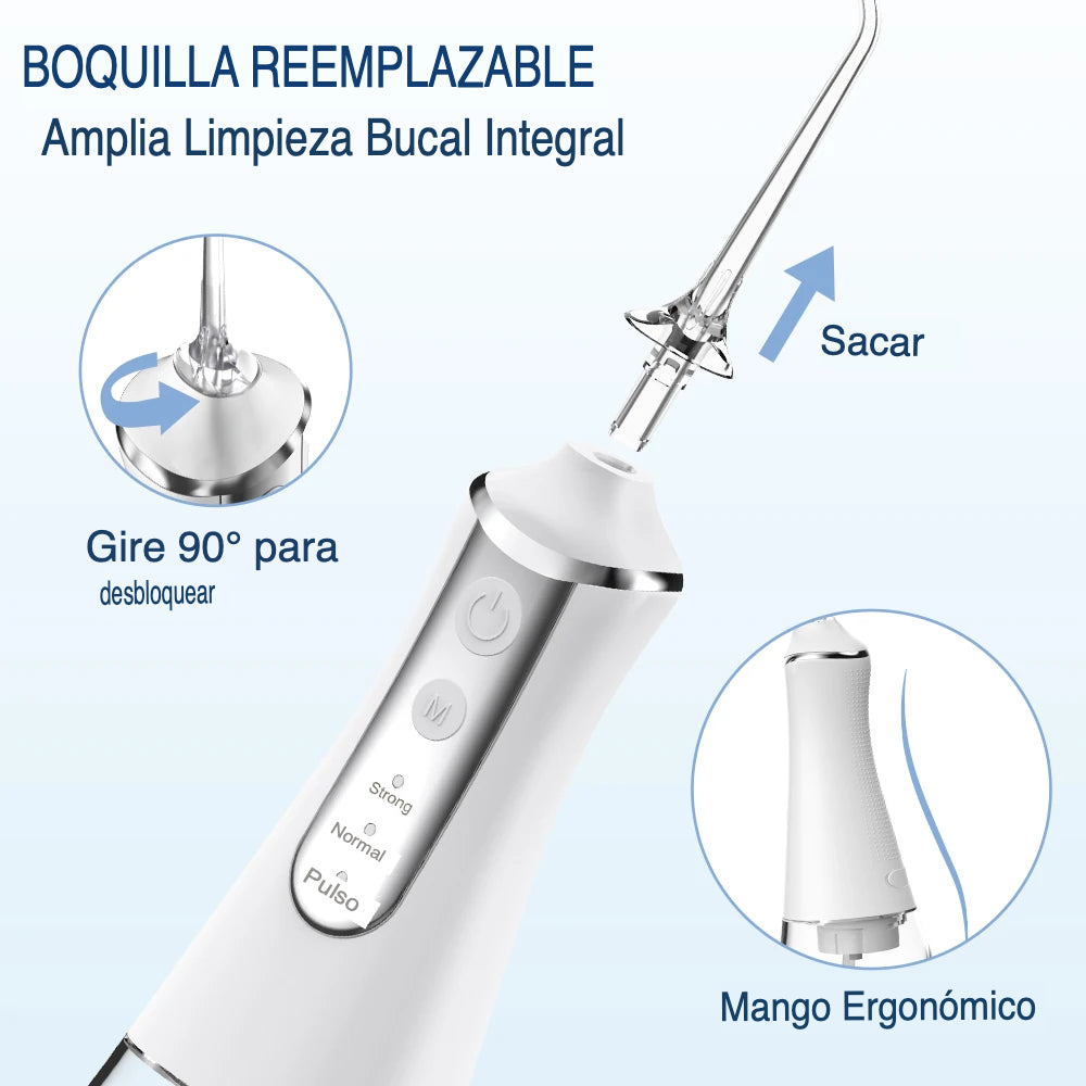 VitallyPRO-Irrigador bucal supersónico para una limpieza profunda con chorro de agua