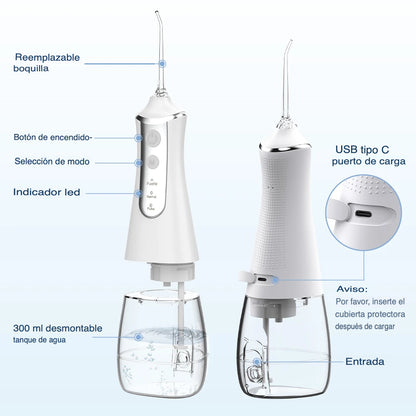 VitallyPRO-Irrigador bucal supersónico para una limpieza profunda con chorro de agua